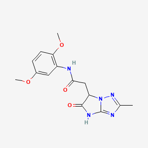 molecular formula C15H17N5O4 B11302361 N-(2,5-dimethoxyphenyl)-2-(2-methyl-5-oxo-5,6-dihydro-4H-imidazo[1,2-b][1,2,4]triazol-6-yl)acetamide 