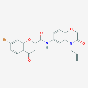 molecular formula C21H15BrN2O5 B11302368 7-bromo-4-oxo-N-[3-oxo-4-(prop-2-en-1-yl)-3,4-dihydro-2H-1,4-benzoxazin-6-yl]-4H-chromene-2-carboxamide 