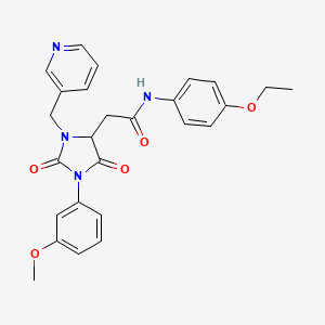 molecular formula C26H26N4O5 B11302379 N-(4-ethoxyphenyl)-2-[1-(3-methoxyphenyl)-2,5-dioxo-3-(pyridin-3-ylmethyl)imidazolidin-4-yl]acetamide 