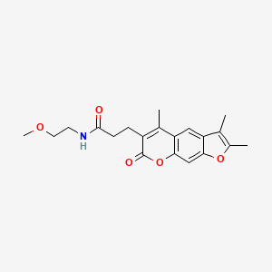 molecular formula C20H23NO5 B11302386 N-(2-methoxyethyl)-3-(2,3,5-trimethyl-7-oxo-7H-furo[3,2-g]chromen-6-yl)propanamide 