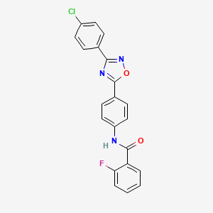 N-{4-[3-(4-chlorophenyl)-1,2,4-oxadiazol-5-yl]phenyl}-2-fluorobenzamide