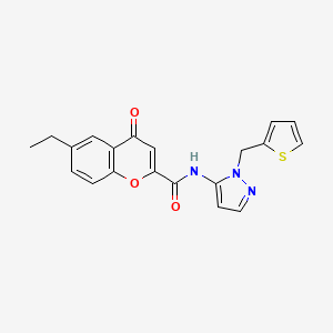 6-ethyl-4-oxo-N-[1-(thiophen-2-ylmethyl)-1H-pyrazol-5-yl]-4H-chromene-2-carboxamide