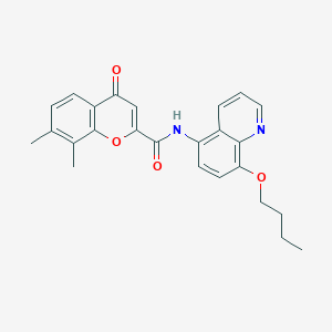 molecular formula C25H24N2O4 B11302427 N-(8-butoxyquinolin-5-yl)-7,8-dimethyl-4-oxo-4H-chromene-2-carboxamide 