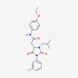 molecular formula C24H29N3O4 B11302434 N-(4-ethoxyphenyl)-2-[1-(3-methylphenyl)-3-(2-methylpropyl)-2,5-dioxoimidazolidin-4-yl]acetamide 