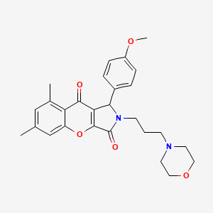 molecular formula C27H30N2O5 B11302440 1-(4-Methoxyphenyl)-6,8-dimethyl-2-[3-(morpholin-4-yl)propyl]-1,2-dihydrochromeno[2,3-c]pyrrole-3,9-dione 