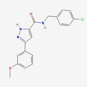 N-(4-chlorobenzyl)-5-(3-methoxyphenyl)-1H-pyrazole-3-carboxamide