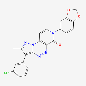 molecular formula C22H14ClN5O3 B11302467 7-(1,3-benzodioxol-5-yl)-3-(3-chlorophenyl)-2-methylpyrazolo[5,1-c]pyrido[4,3-e][1,2,4]triazin-6(7H)-one 