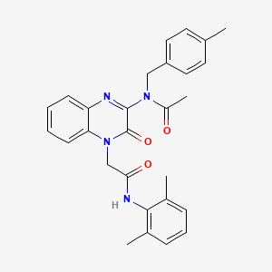 molecular formula C28H28N4O3 B11302538 N-(4-{2-[(2,6-dimethylphenyl)amino]-2-oxoethyl}-3-oxo-3,4-dihydroquinoxalin-2-yl)-N-(4-methylbenzyl)acetamide 