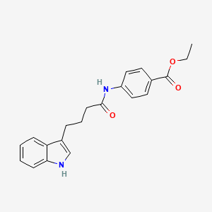 molecular formula C21H22N2O3 B11302539 ethyl 4-{[4-(1H-indol-3-yl)butanoyl]amino}benzoate 