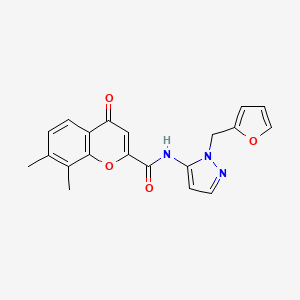 N-[1-(furan-2-ylmethyl)-1H-pyrazol-5-yl]-7,8-dimethyl-4-oxo-4H-chromene-2-carboxamide