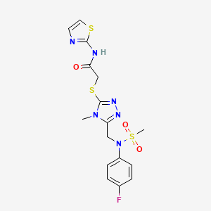 2-[(5-{[(4-fluorophenyl)(methylsulfonyl)amino]methyl}-4-methyl-4H-1,2,4-triazol-3-yl)sulfanyl]-N-(1,3-thiazol-2-yl)acetamide