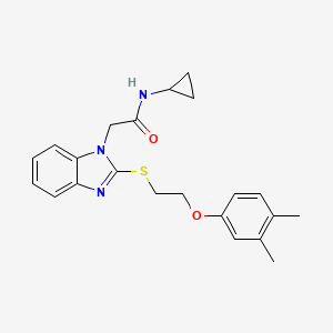 N-cyclopropyl-2-(2-{[2-(3,4-dimethylphenoxy)ethyl]sulfanyl}-1H-benzimidazol-1-yl)acetamide