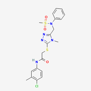 molecular formula C20H22ClN5O3S2 B11302681 N-(4-chloro-3-methylphenyl)-2-[(4-methyl-5-{[(methylsulfonyl)(phenyl)amino]methyl}-4H-1,2,4-triazol-3-yl)sulfanyl]acetamide 