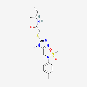 molecular formula C18H27N5O3S2 B11302699 N-(butan-2-yl)-2-[(4-methyl-5-{[(4-methylphenyl)(methylsulfonyl)amino]methyl}-4H-1,2,4-triazol-3-yl)sulfanyl]acetamide 