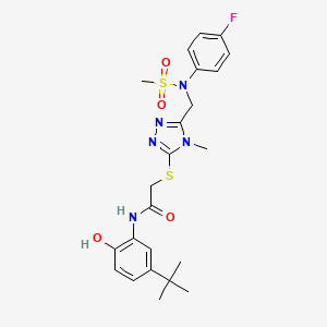 N-(5-tert-butyl-2-hydroxyphenyl)-2-[(5-{[(4-fluorophenyl)(methylsulfonyl)amino]methyl}-4-methyl-4H-1,2,4-triazol-3-yl)sulfanyl]acetamide