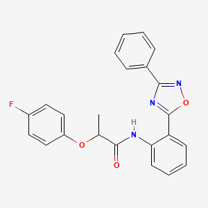 molecular formula C23H18FN3O3 B11302754 2-(4-fluorophenoxy)-N-[2-(3-phenyl-1,2,4-oxadiazol-5-yl)phenyl]propanamide 