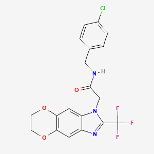 N-(4-chlorobenzyl)-2-[2-(trifluoromethyl)-6,7-dihydro-1H-[1,4]dioxino[2,3-f]benzimidazol-1-yl]acetamide