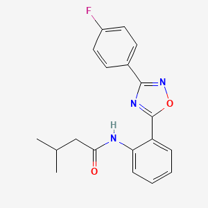 N-{2-[3-(4-fluorophenyl)-1,2,4-oxadiazol-5-yl]phenyl}-3-methylbutanamide