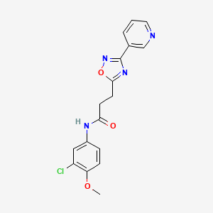 molecular formula C17H15ClN4O3 B11302801 N-(3-chloro-4-methoxyphenyl)-3-[3-(pyridin-3-yl)-1,2,4-oxadiazol-5-yl]propanamide 