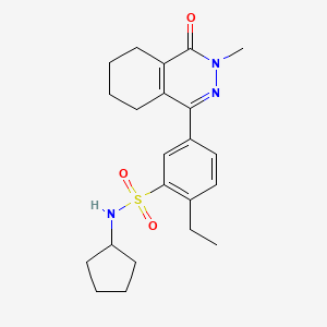 molecular formula C22H29N3O3S B11302833 N-cyclopentyl-2-ethyl-5-(3-methyl-4-oxo-3,4,5,6,7,8-hexahydrophthalazin-1-yl)benzenesulfonamide 