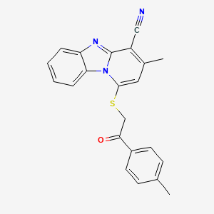 3-Methyl-1-{[2-(4-methylphenyl)-2-oxoethyl]sulfanyl}pyrido[1,2-a]benzimidazole-4-carbonitrile