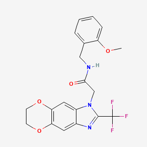 N-(2-methoxybenzyl)-2-[2-(trifluoromethyl)-6,7-dihydro-1H-[1,4]dioxino[2,3-f]benzimidazol-1-yl]acetamide