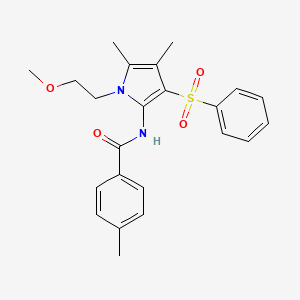 N-[1-(2-methoxyethyl)-4,5-dimethyl-3-(phenylsulfonyl)-1H-pyrrol-2-yl]-4-methylbenzamide