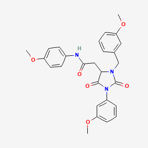 2-[3-(3-methoxybenzyl)-1-(3-methoxyphenyl)-2,5-dioxoimidazolidin-4-yl]-N-(4-methoxyphenyl)acetamide