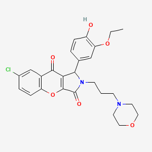 molecular formula C26H27ClN2O6 B11302900 7-Chloro-1-(3-ethoxy-4-hydroxyphenyl)-2-[3-(morpholin-4-yl)propyl]-1,2-dihydrochromeno[2,3-c]pyrrole-3,9-dione 