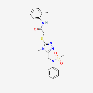 molecular formula C21H25N5O3S2 B11302923 2-[(4-methyl-5-{[(4-methylphenyl)(methylsulfonyl)amino]methyl}-4H-1,2,4-triazol-3-yl)sulfanyl]-N-(2-methylphenyl)acetamide 