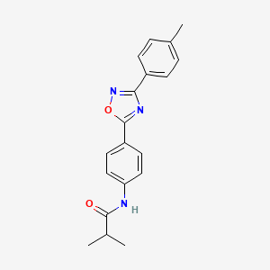 molecular formula C19H19N3O2 B11302925 2-methyl-N-{4-[3-(4-methylphenyl)-1,2,4-oxadiazol-5-yl]phenyl}propanamide 