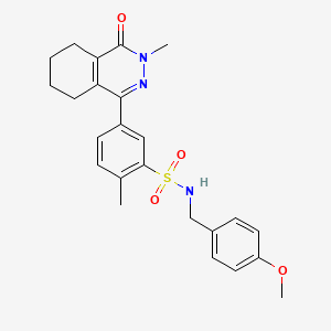 N-(4-methoxybenzyl)-2-methyl-5-(3-methyl-4-oxo-3,4,5,6,7,8-hexahydrophthalazin-1-yl)benzenesulfonamide