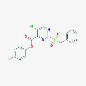 2,4-Dimethylphenyl 5-chloro-2-[(2-methylbenzyl)sulfonyl]pyrimidine-4-carboxylate