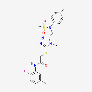 N-(2-fluoro-5-methylphenyl)-2-[(4-methyl-5-{[(4-methylphenyl)(methylsulfonyl)amino]methyl}-4H-1,2,4-triazol-3-yl)sulfanyl]acetamide