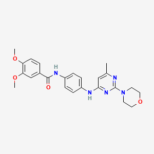 3,4-dimethoxy-N-(4-((6-methyl-2-morpholinopyrimidin-4-yl)amino)phenyl)benzamide