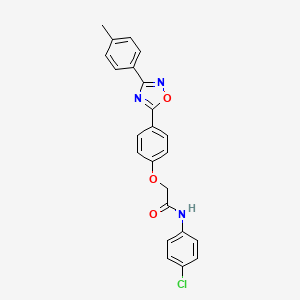 molecular formula C23H18ClN3O3 B11302962 N-(4-chlorophenyl)-2-{4-[3-(4-methylphenyl)-1,2,4-oxadiazol-5-yl]phenoxy}acetamide 