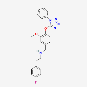 2-(4-fluorophenyl)-N-{3-methoxy-4-[(1-phenyl-1H-tetrazol-5-yl)oxy]benzyl}ethanamine