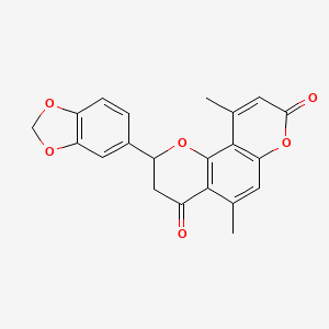 2-(1,3-benzodioxol-5-yl)-5,10-dimethyl-2,3-dihydro-4H,8H-pyrano[2,3-f]chromene-4,8-dione