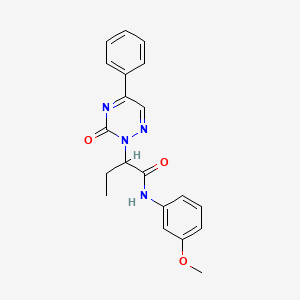 molecular formula C20H20N4O3 B11303005 N-(3-methoxyphenyl)-2-(3-oxo-5-phenyl-1,2,4-triazin-2(3H)-yl)butanamide 