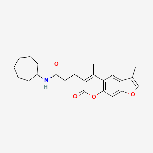 N-cycloheptyl-3-(3,5-dimethyl-7-oxo-7H-furo[3,2-g]chromen-6-yl)propanamide