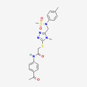 N-(4-acetylphenyl)-2-[(4-methyl-5-{[(4-methylphenyl)(methylsulfonyl)amino]methyl}-4H-1,2,4-triazol-3-yl)sulfanyl]acetamide