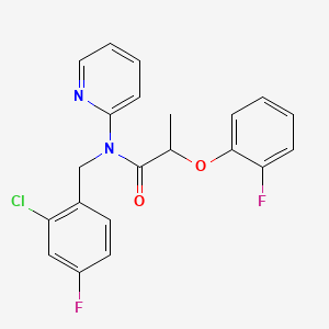 N-(2-chloro-4-fluorobenzyl)-2-(2-fluorophenoxy)-N-(pyridin-2-yl)propanamide