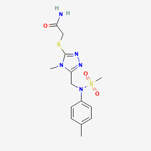 2-[(4-methyl-5-{[(4-methylphenyl)(methylsulfonyl)amino]methyl}-4H-1,2,4-triazol-3-yl)sulfanyl]acetamide