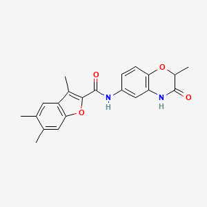 3,5,6-trimethyl-N-(2-methyl-3-oxo-3,4-dihydro-2H-1,4-benzoxazin-6-yl)-1-benzofuran-2-carboxamide