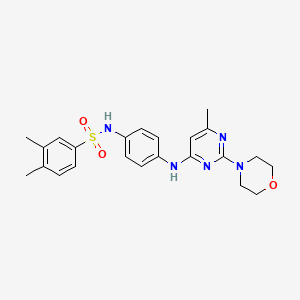 3,4-dimethyl-N-(4-((6-methyl-2-morpholinopyrimidin-4-yl)amino)phenyl)benzenesulfonamide