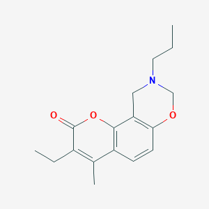 3-ethyl-4-methyl-9-propyl-9,10-dihydro-2H,8H-chromeno[8,7-e][1,3]oxazin-2-one