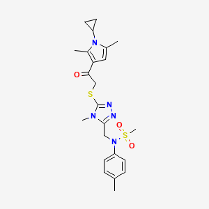 N-[(5-{[2-(1-cyclopropyl-2,5-dimethyl-1H-pyrrol-3-yl)-2-oxoethyl]sulfanyl}-4-methyl-4H-1,2,4-triazol-3-yl)methyl]-N-(4-methylphenyl)methanesulfonamide