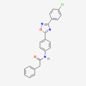 molecular formula C22H16ClN3O2 B11303115 N-{4-[3-(4-chlorophenyl)-1,2,4-oxadiazol-5-yl]phenyl}-2-phenylacetamide 