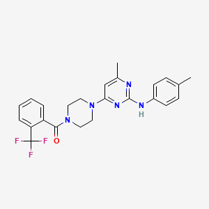 4-methyl-N-(4-methylphenyl)-6-{4-[2-(trifluoromethyl)benzoyl]piperazin-1-yl}pyrimidin-2-amine