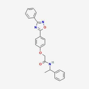 molecular formula C24H21N3O3 B11303128 N-(1-phenylethyl)-2-[4-(3-phenyl-1,2,4-oxadiazol-5-yl)phenoxy]acetamide 